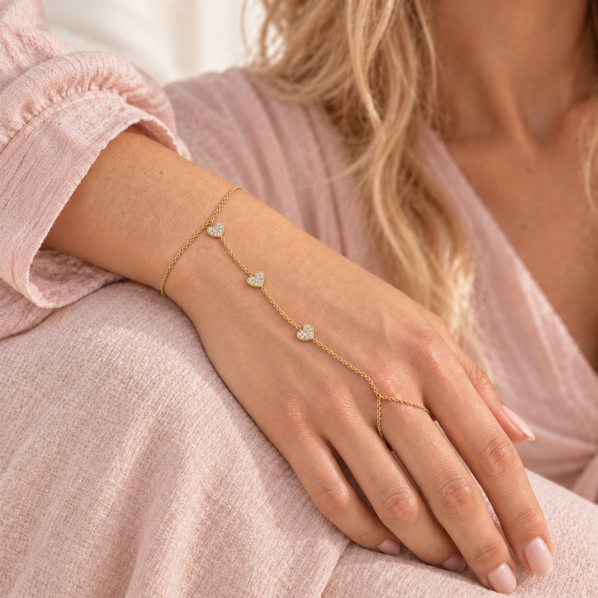 Triple Heart Hand Chain