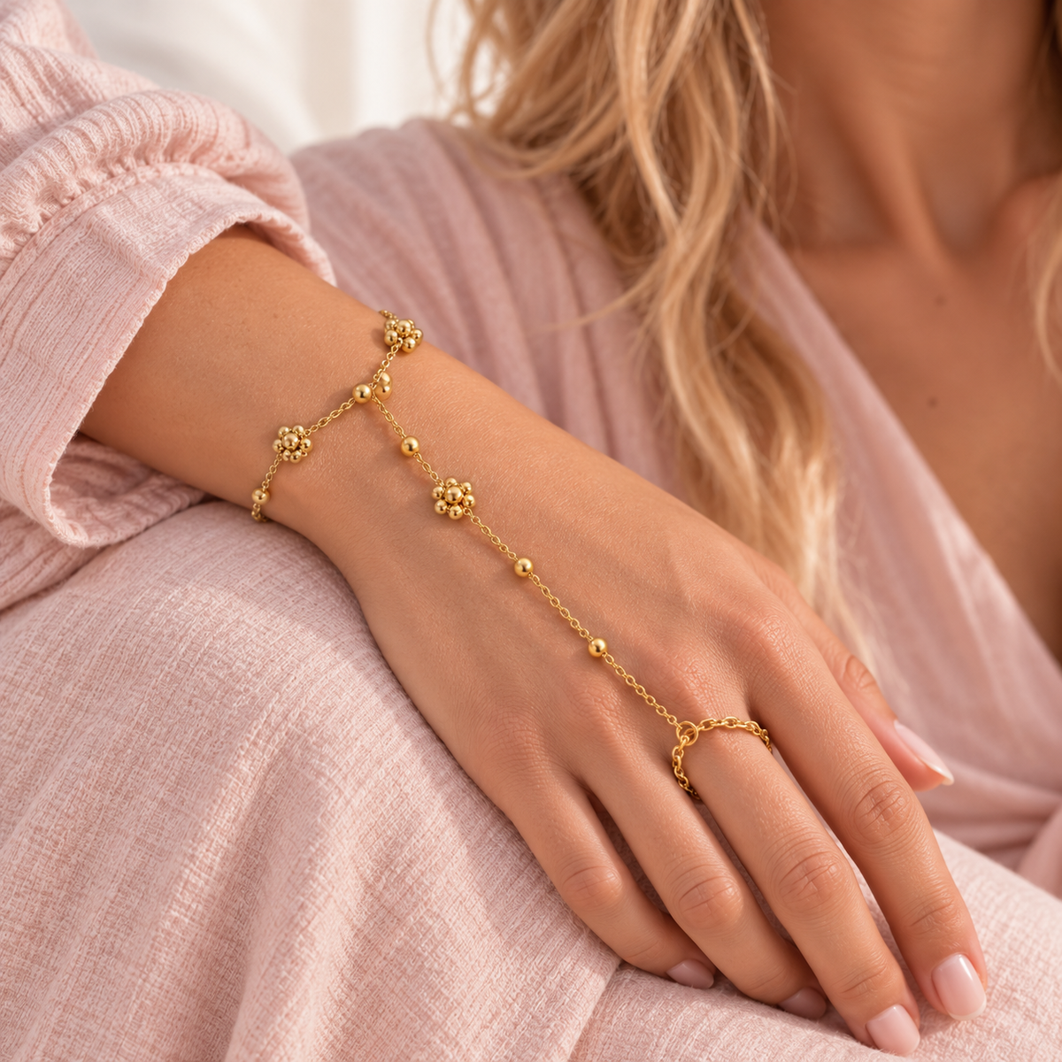 Golden Flower Hand Chain