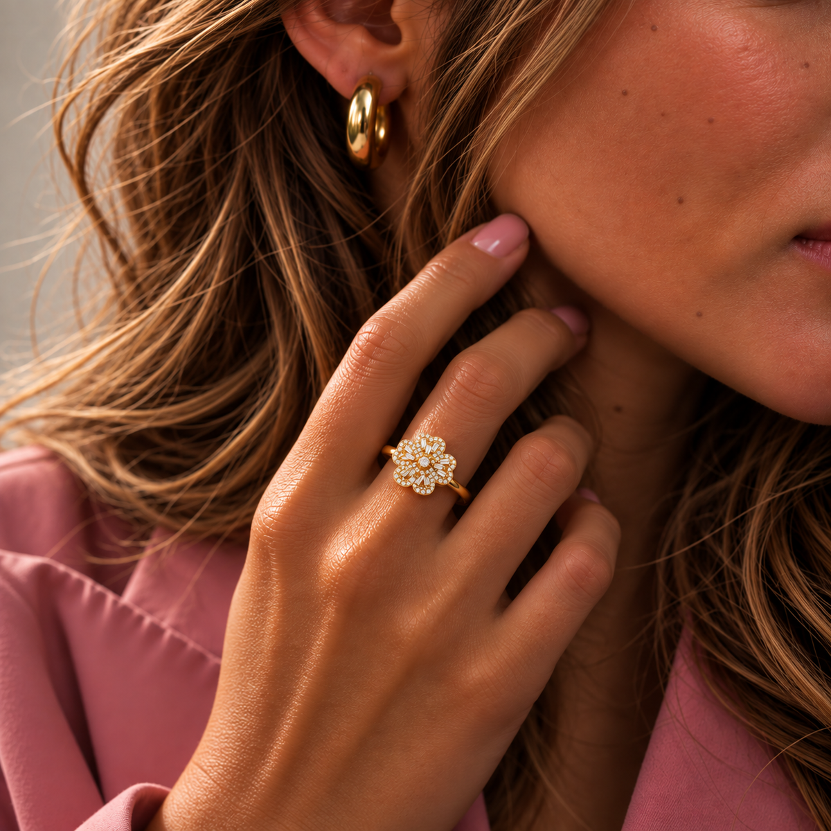 Crystal Flower Ring