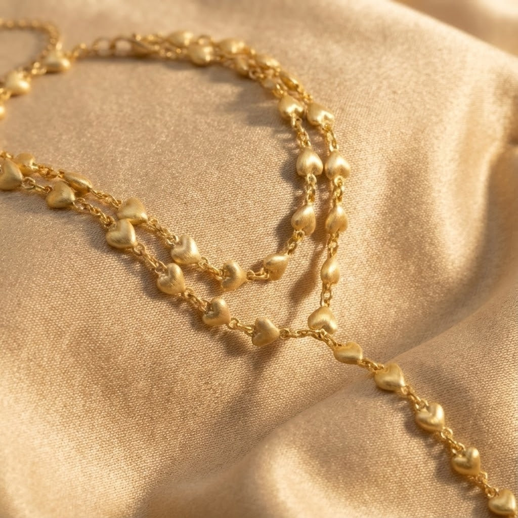 Golden Heart Link Hand Chain