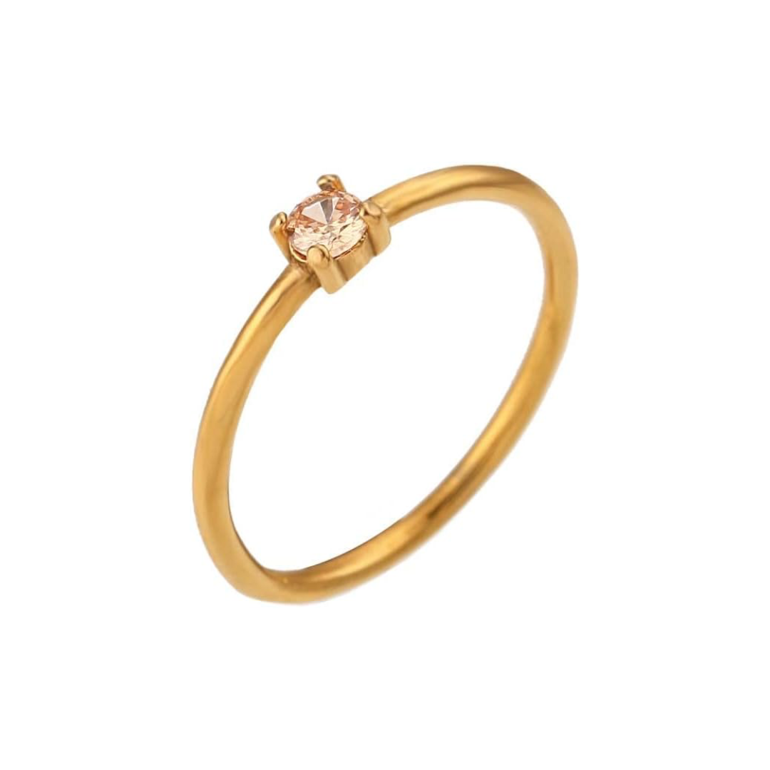 Birthstone Solitaire Ring