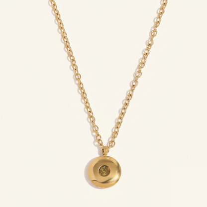 Disc Birthstone Necklace