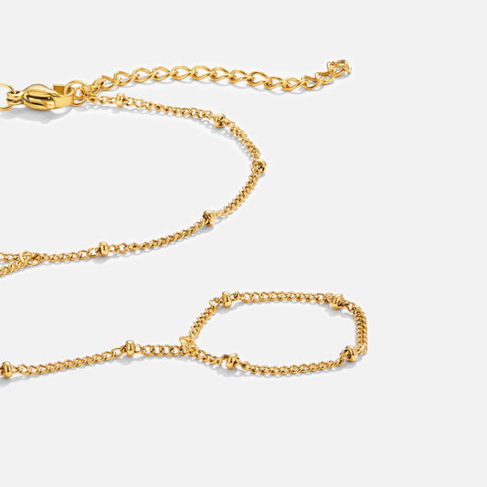 Beaded Gold Hand Chain