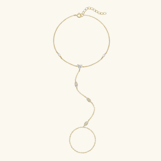 Crystal Heart Wave Hand Chain
