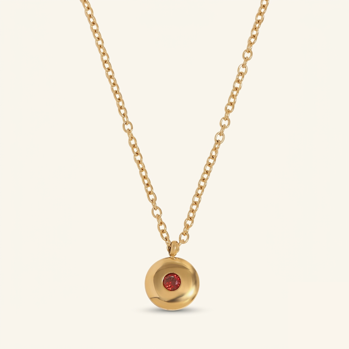 Disc Birthstone Necklace
