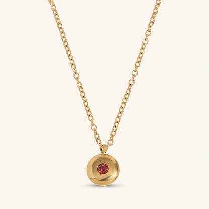 Disc Birthstone Necklace