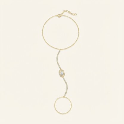 Handketting met kristallen in smaragdslag