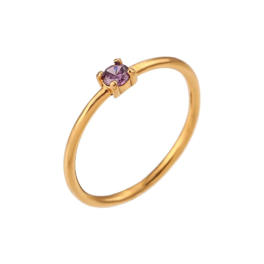 Birthstone Solitaire Ring
