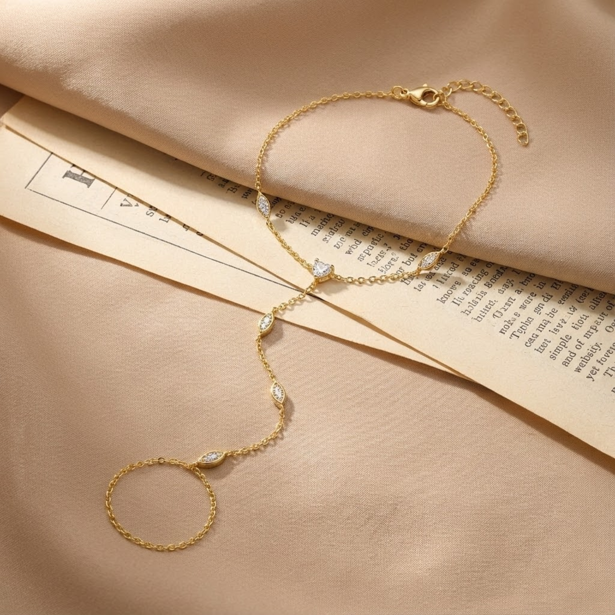 Kristallherz-Wellen-Handkette