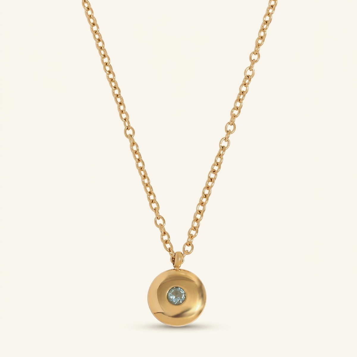 Disc Birthstone Necklace