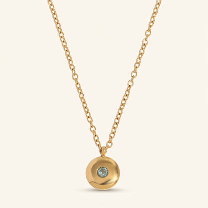 Disc Birthstone Necklace