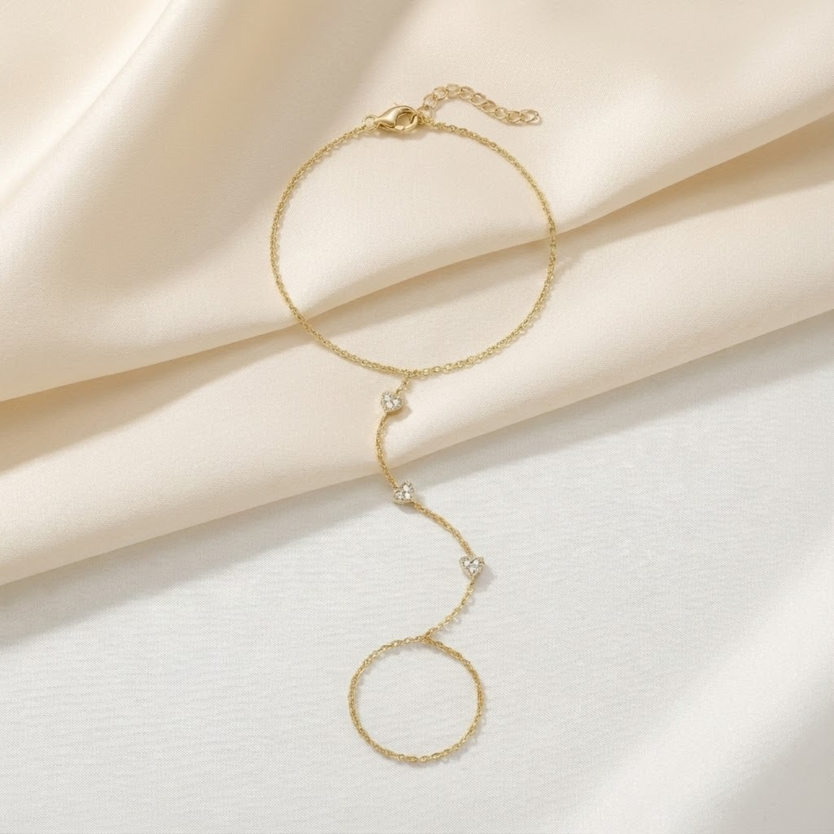Triple Heart Hand Chain
