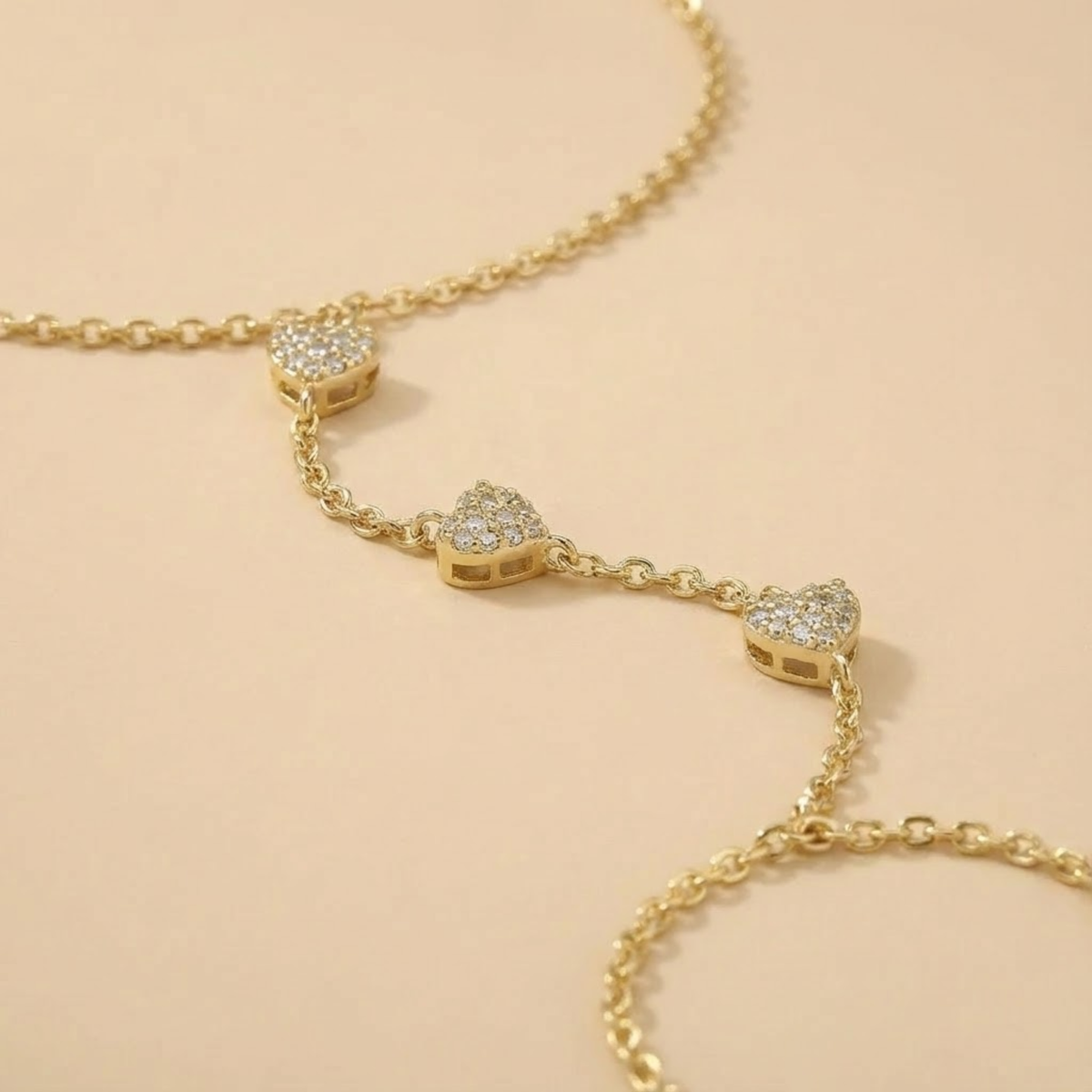 Triple Heart Hand Chain