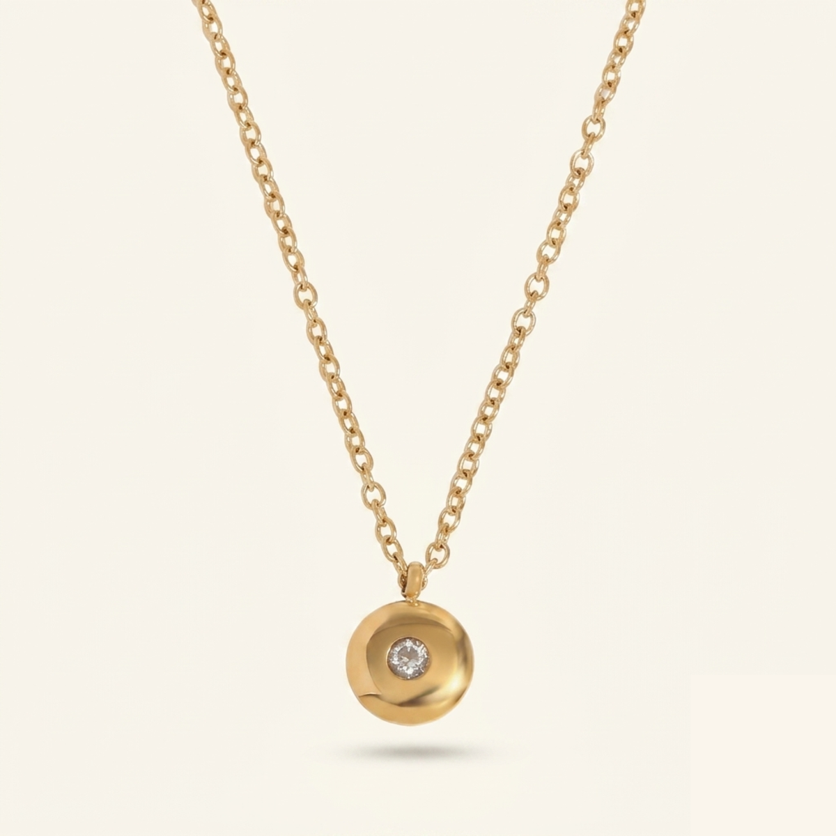 Disc Birthstone Necklace