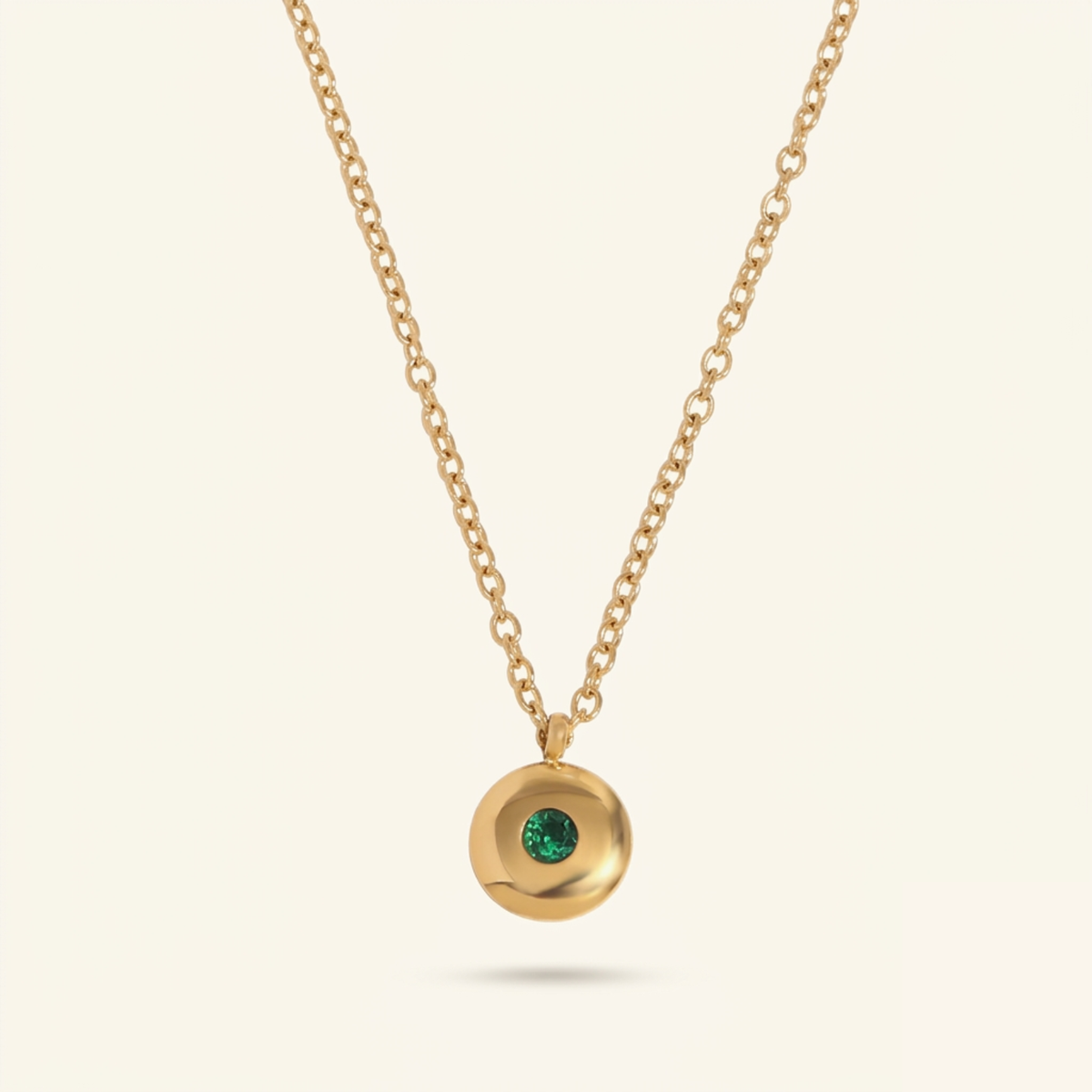 Disc Birthstone Necklace