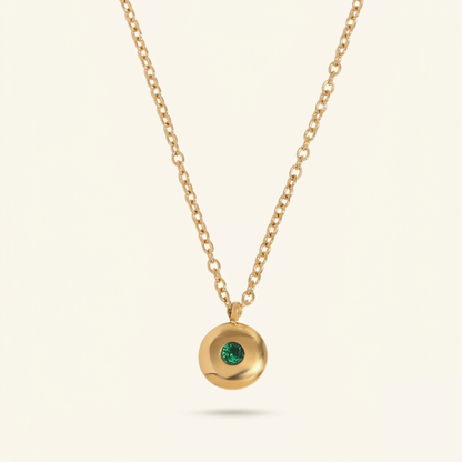 Disc Birthstone Necklace