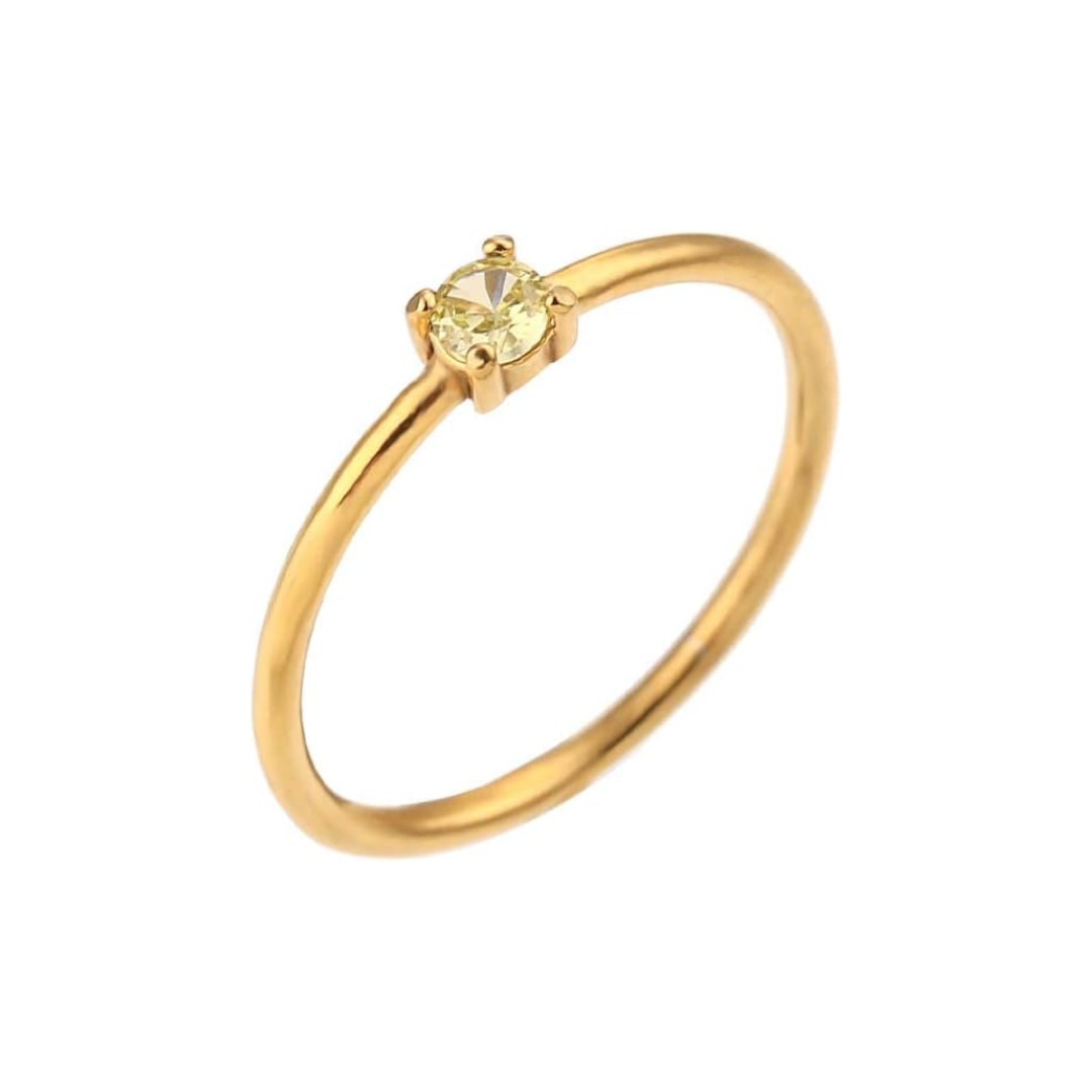 Birthstone Solitaire Ring