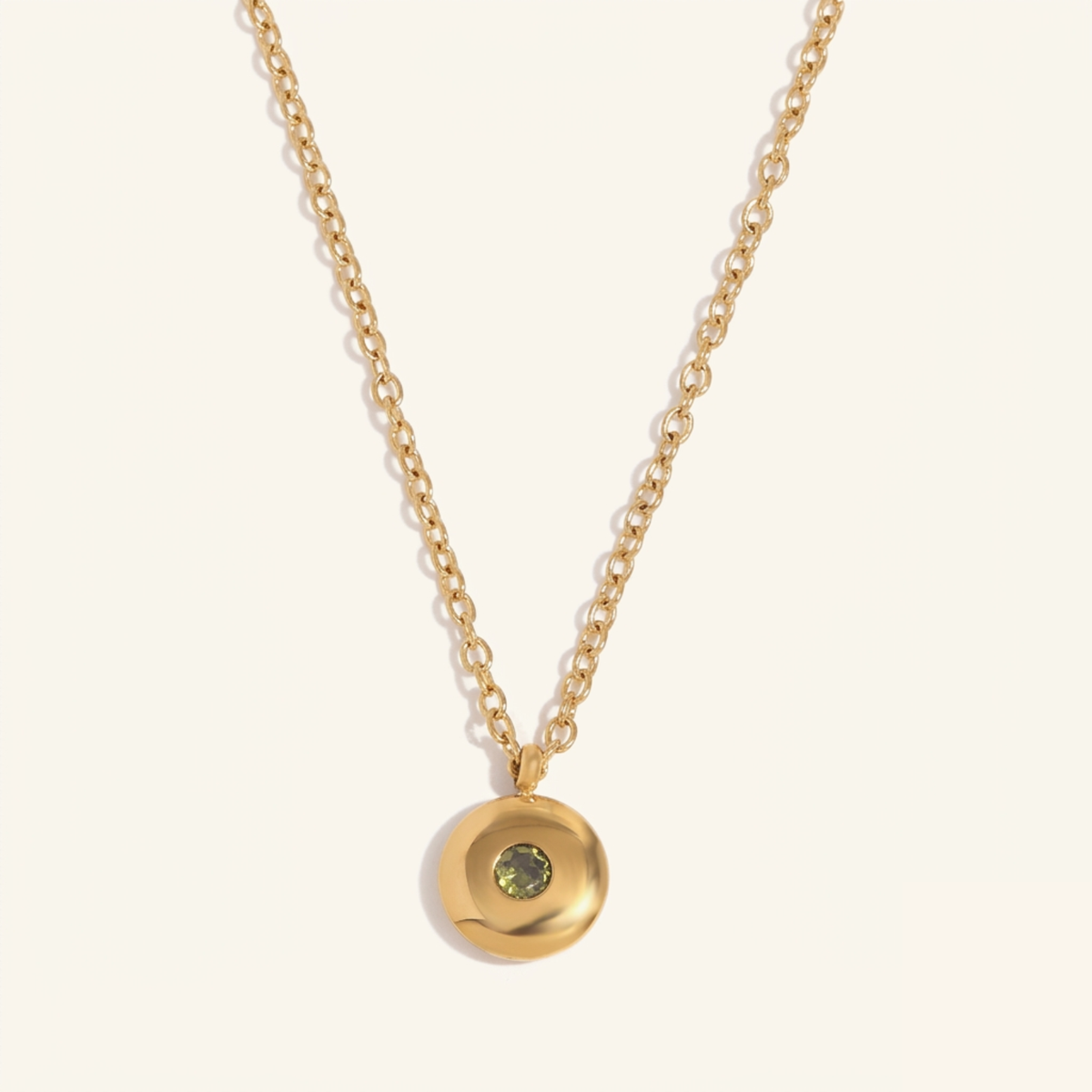 Disc Birthstone Necklace