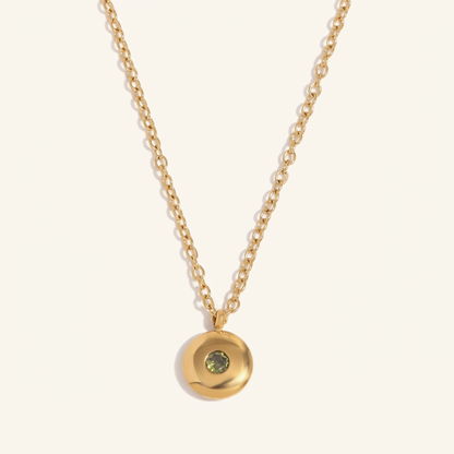 Disc Birthstone Necklace