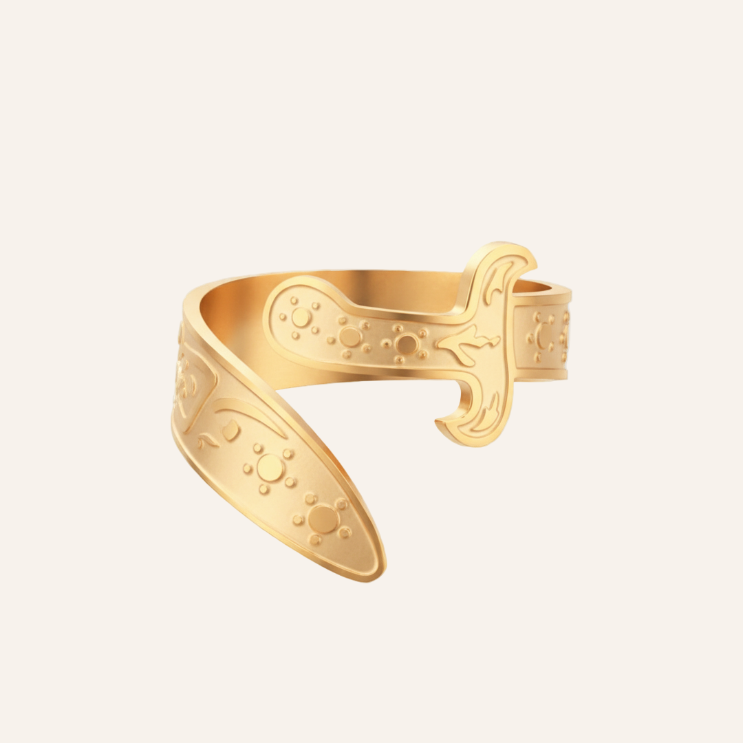 Engraved Blade Ring