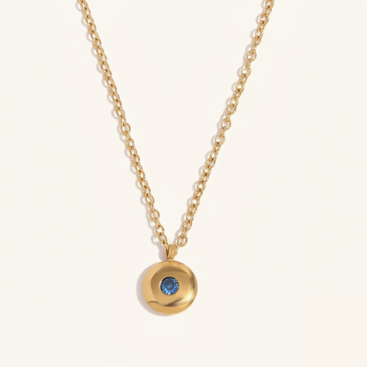 Disc Birthstone Necklace
