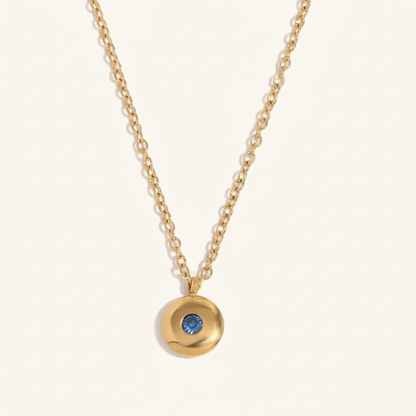 Disc Birthstone Necklace