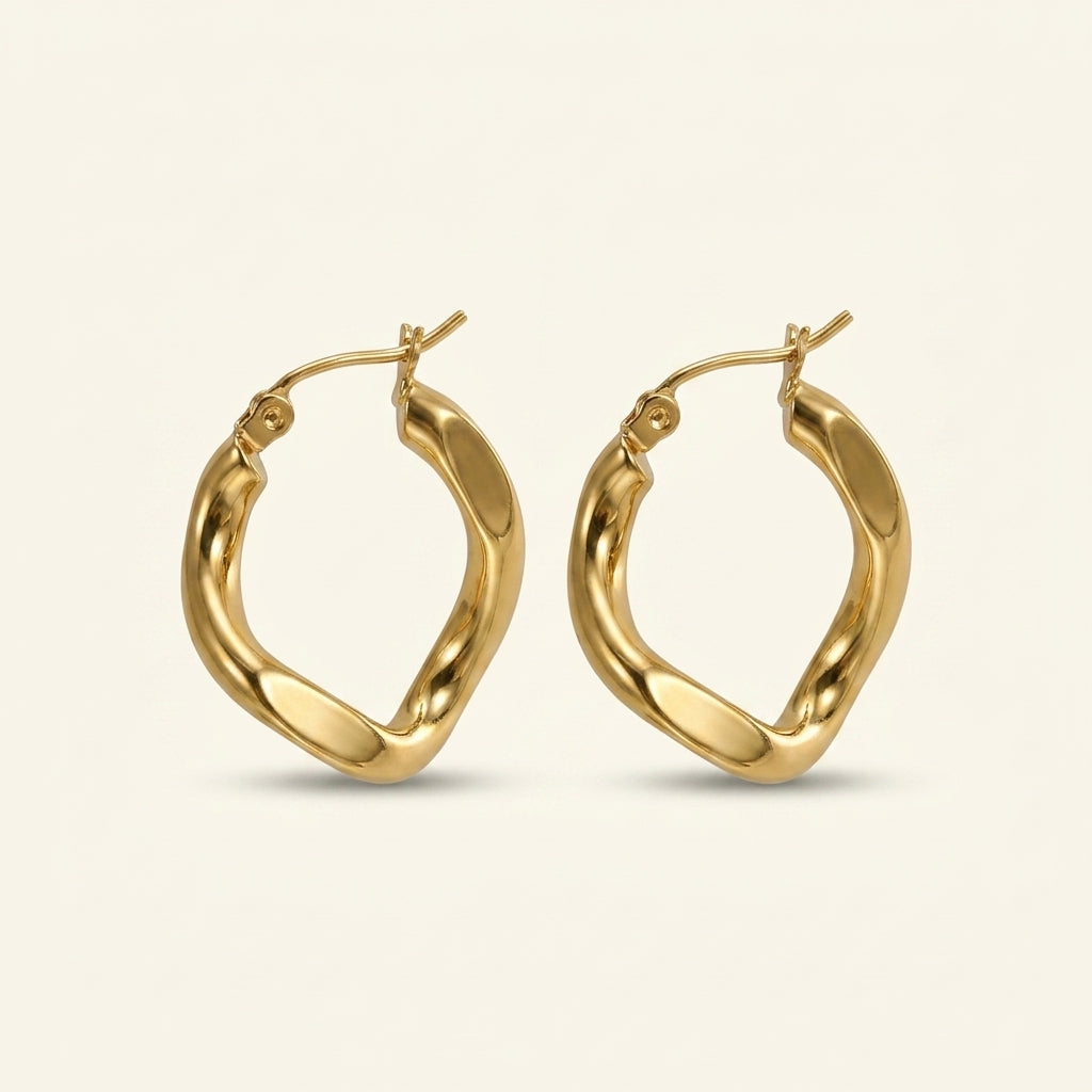 Sculpted Twist Hoop Earrings