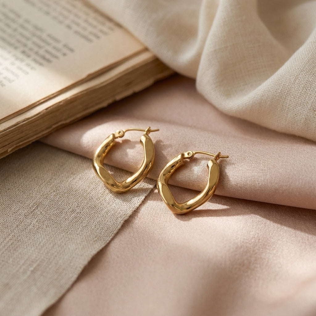 Sculpted Twist Hoop Earrings