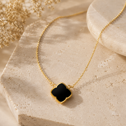 Black Rosette Necklace