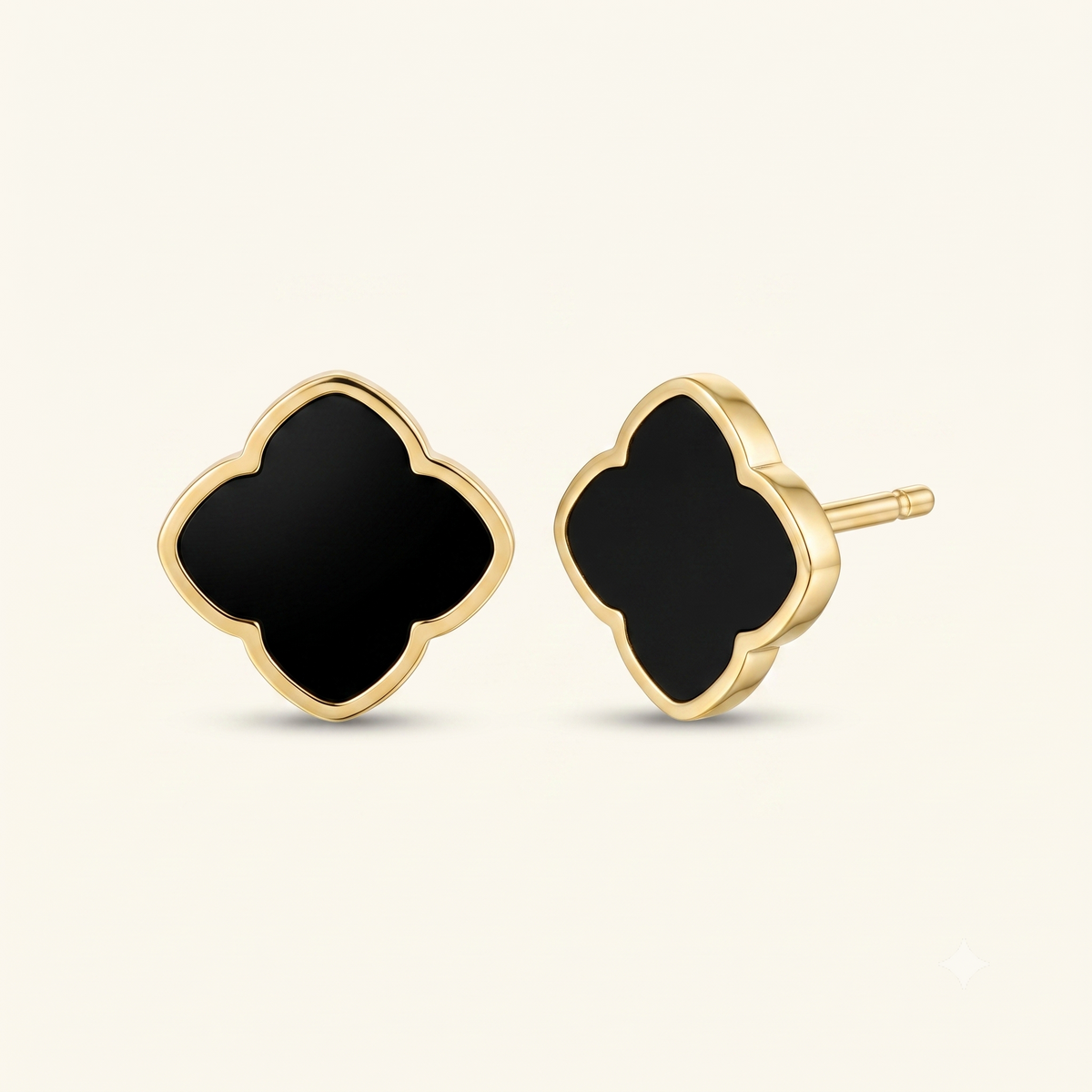 Black Rosette Stud Earrings