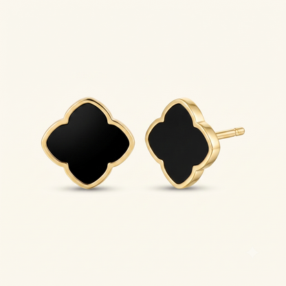 Black Rosette Stud Earrings