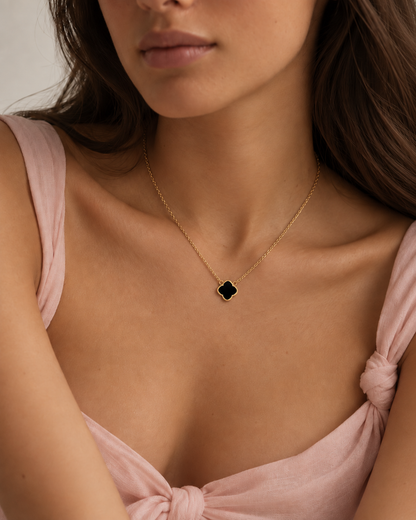 Black Rosette Necklace