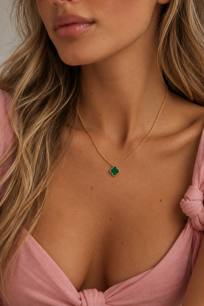 Green Rosette Necklace