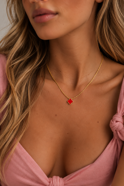 Red Rosette Necklace