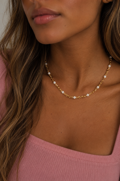 Pearl Station Chain Necklace