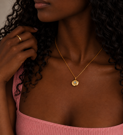 Disc Birthstone Necklace