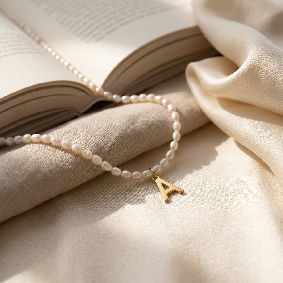 Pearl Initial Necklace