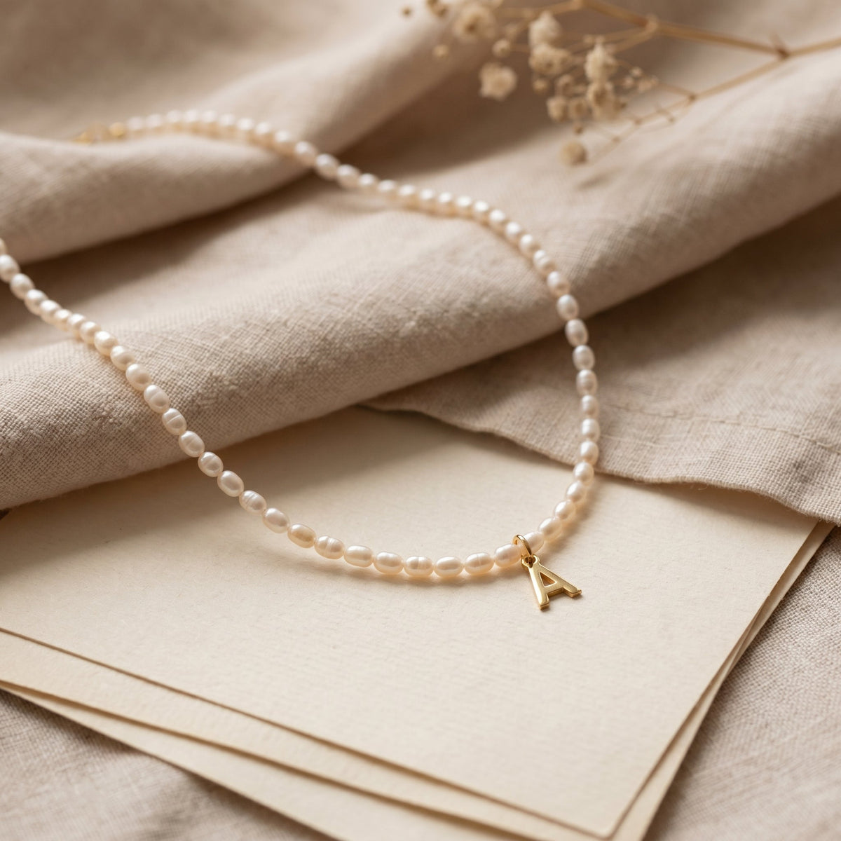 Pearl Initial Necklace