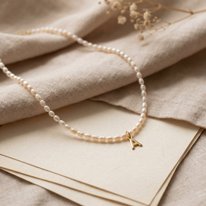 Pearl Initial Necklace