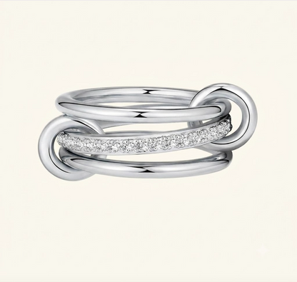 Crystal Knot Stack Ring