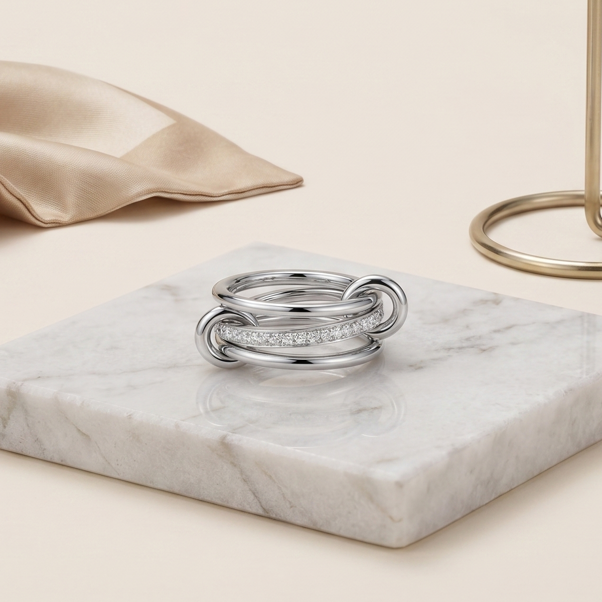 Crystal Knot Stack Ring