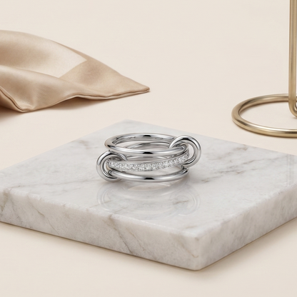 Crystal Knot Stack Ring