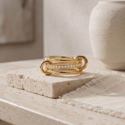 Crystal Knot Stack Ring