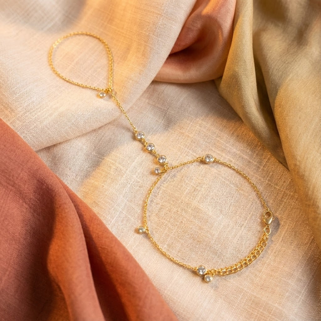 Multi Crystal Hand Chain