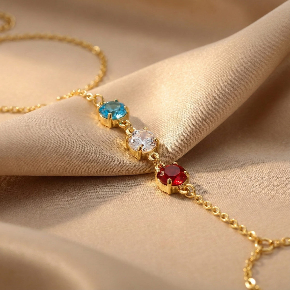 Tricolor Crystal Hand Chain