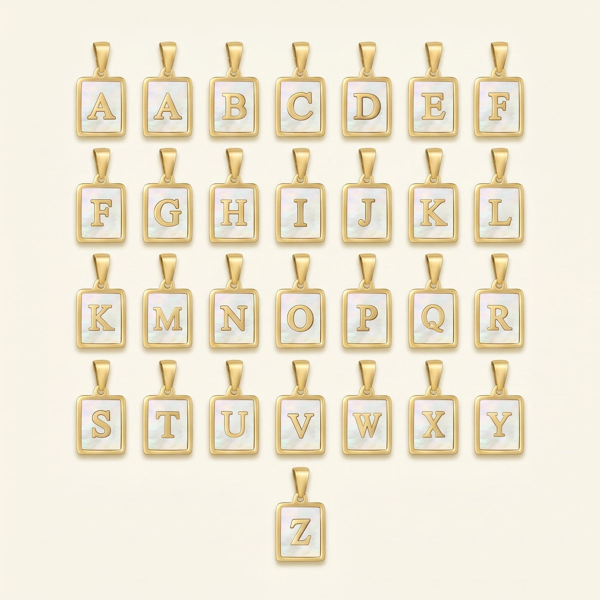 Mother of Pearl Initial Necklace