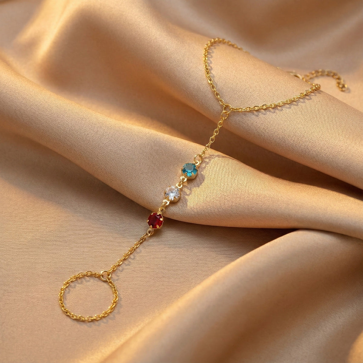 Tricolor Crystal Hand Chain