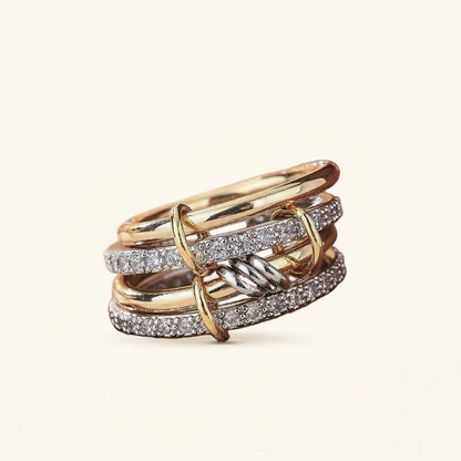 Interlocked Crystal Ring