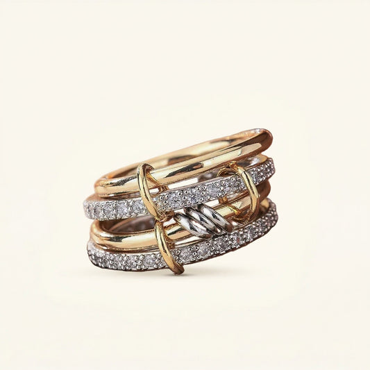 Interlocked Crystal Ring