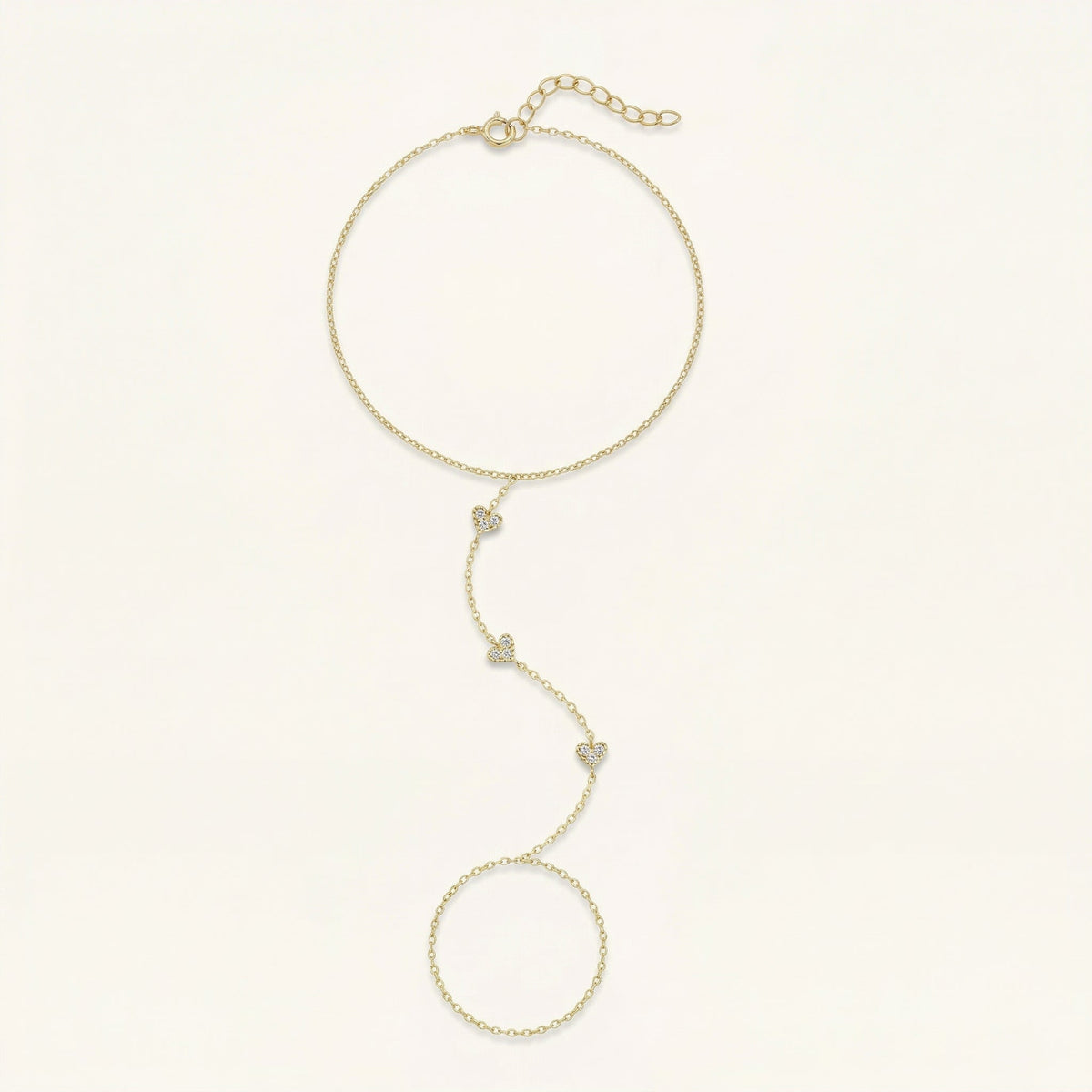 Triple Heart Hand Chain